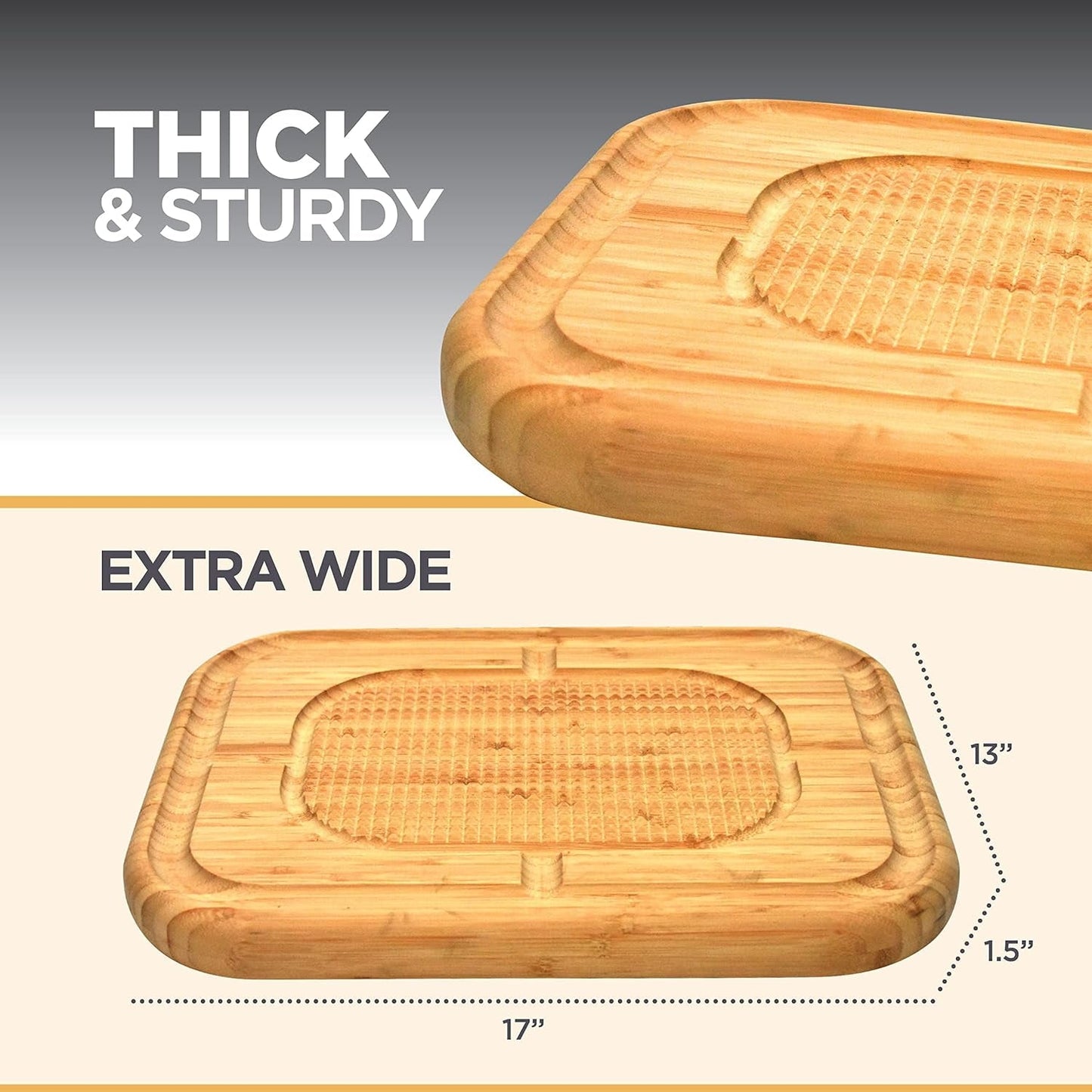 XL Bamboo Cutting Board with Juice Groove: Eco - Friendly Valentine's Gift for Him - Nourishment Tapestry
