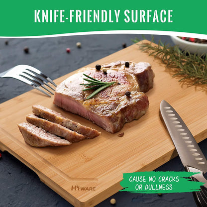 XL Organic Bamboo Cutting Board 18": Premium Kitchen Essential with Juice Groove - Nourishment Tapestry